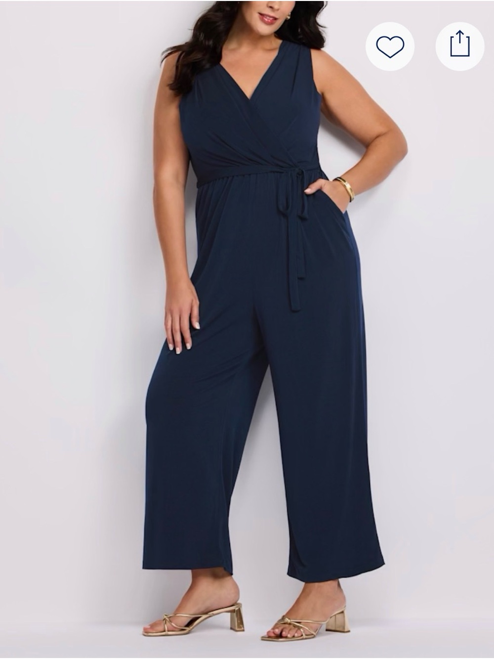 Gillie Navy Wrap Jumpsuit with Tie Waist